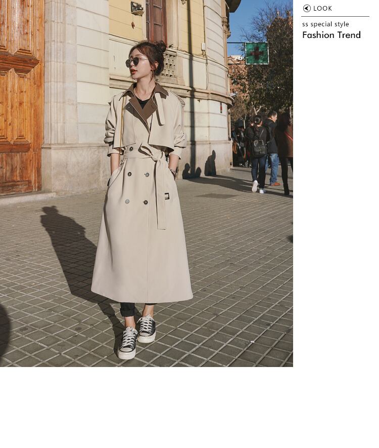 バイカラートレンチコート アウター コート ロング ロング丈 袖あり 長袖 襟付き ベルト ウエストマーク ポリエステル 大人可愛い きれいめ シンプル カジュアル 大人 おしゃれ お洒落 大人可愛い 大人女子 こなれ感 無地 春 秋 10代 20代 30代 レディース OL 通勤 学生 通学 バイカラートレンチコート アウター コート ロング ロング丈 袖あり