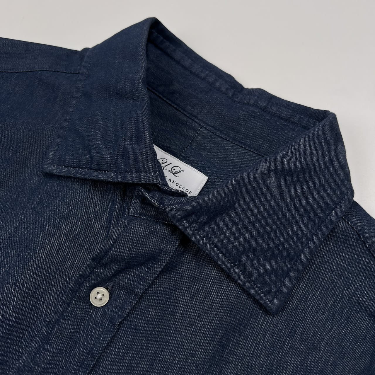 UNIVERSAL LANGUAGE ユニバーサルランゲージ デニム シャツ サイズ M /長袖/ワイドカラー