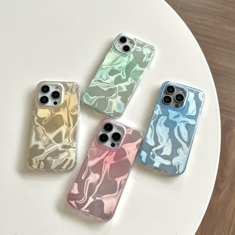 【iPhone15対応】水の中にいるみたい◎水紋デザイン おしゃれ 春夏 くしゅくしゅ スマホケース 4color ND-15250