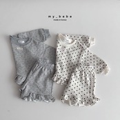 韓国子供服 / Mybebe / ソフトジュリーフリルセット / セットアップ *XS~XL*