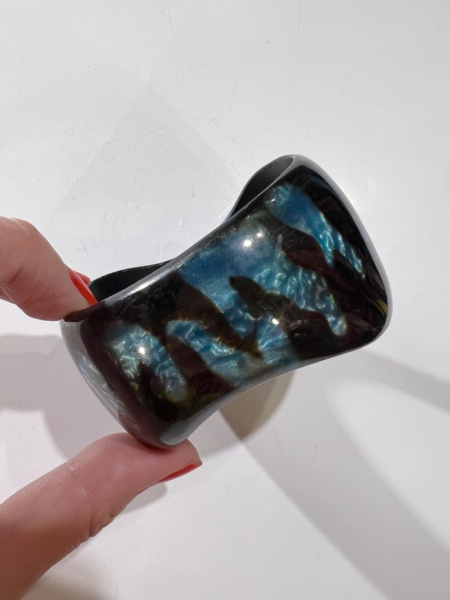 Vintage black × Blue marble  bangle