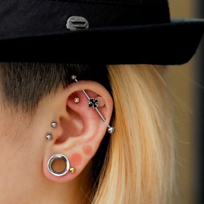 ピアス 8G ホールに厚みがある方にもオススメ ハイポリッシュ ロング シングル