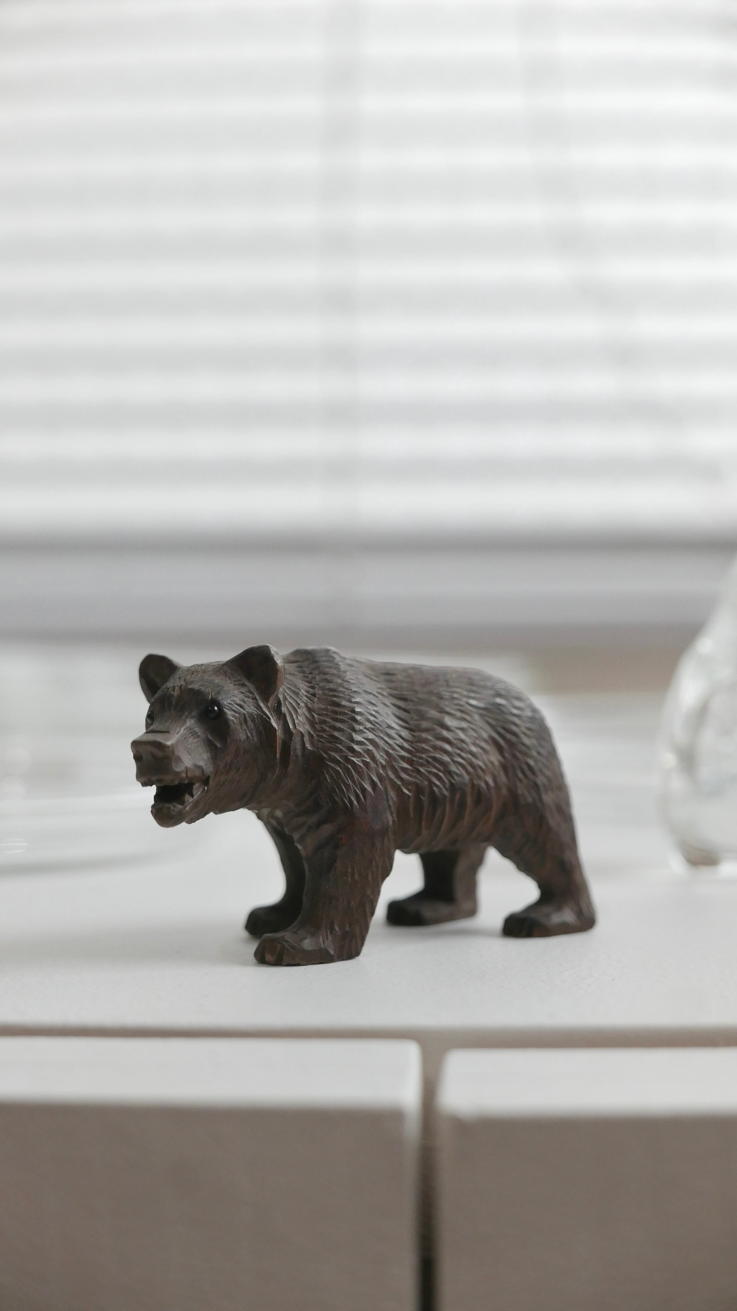 old swiss wooden bear , small / beautiful detail
