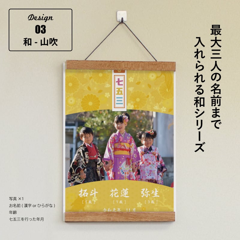 選べるデザイン11種類〉ハローエンジェル 七五三アートポスター【A4