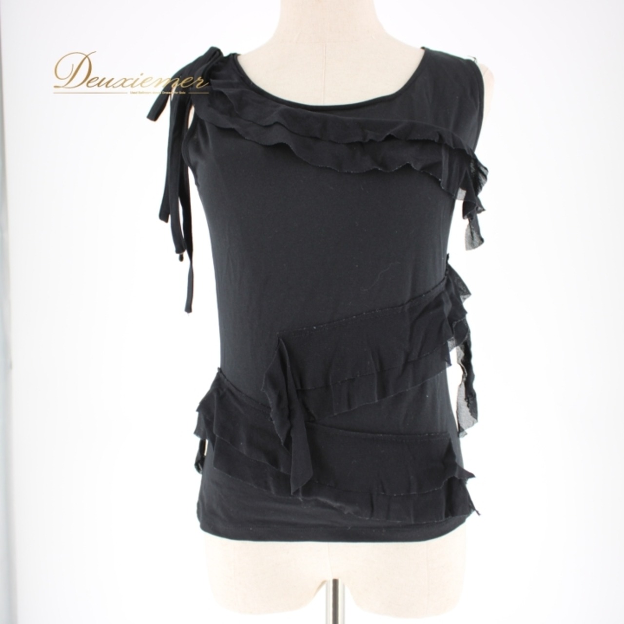 社交ダンス 衣装 スタンダード トップス レッスンウェア PASSOROSA Chacott チャコット ブラック系 黒 無地 リボン レース 袖なし アーバンブラック おしゃれ 練習用 体型カバー フィット感 シンプル 上品 伸縮性 スタイリッシュ レディース 人気 日本製 衣装用トップス