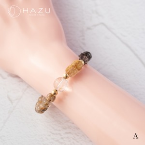 高ランク・パワフルな金銀＆ルチル貔貅［ゴールドタイチンルチル貔貅／ルチルクォーツ／シルバールチルクォーツ／スモーキークォーツ］