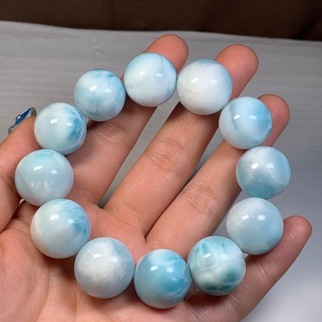 5.海面模様が美しい・大玉ラリマー ブレスレット