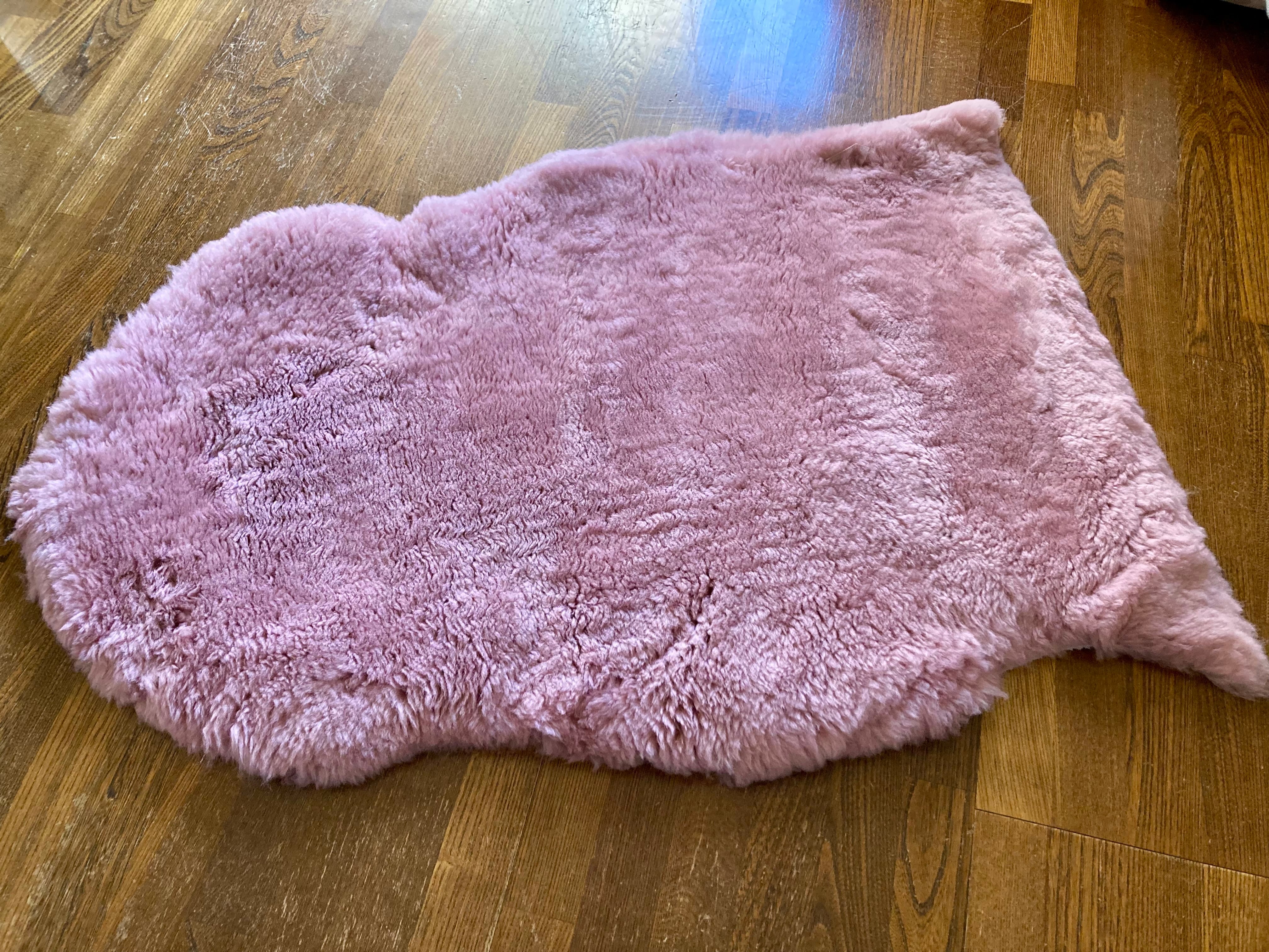 在庫処分ムートンシーツダブル短毛25ミリローズピンク | moutonookoku