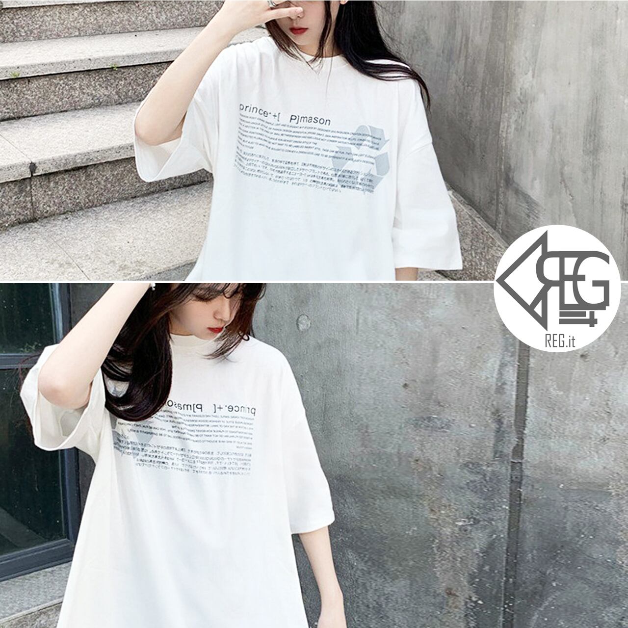 Regit 即納 Recycle Logo Half T Shirt S S 韓国服 トップス 半袖 ｔシャツ 夏 10代 代 プチプラ カットソー 着回し 着映え ネット通販 Tpt026 S S Regit