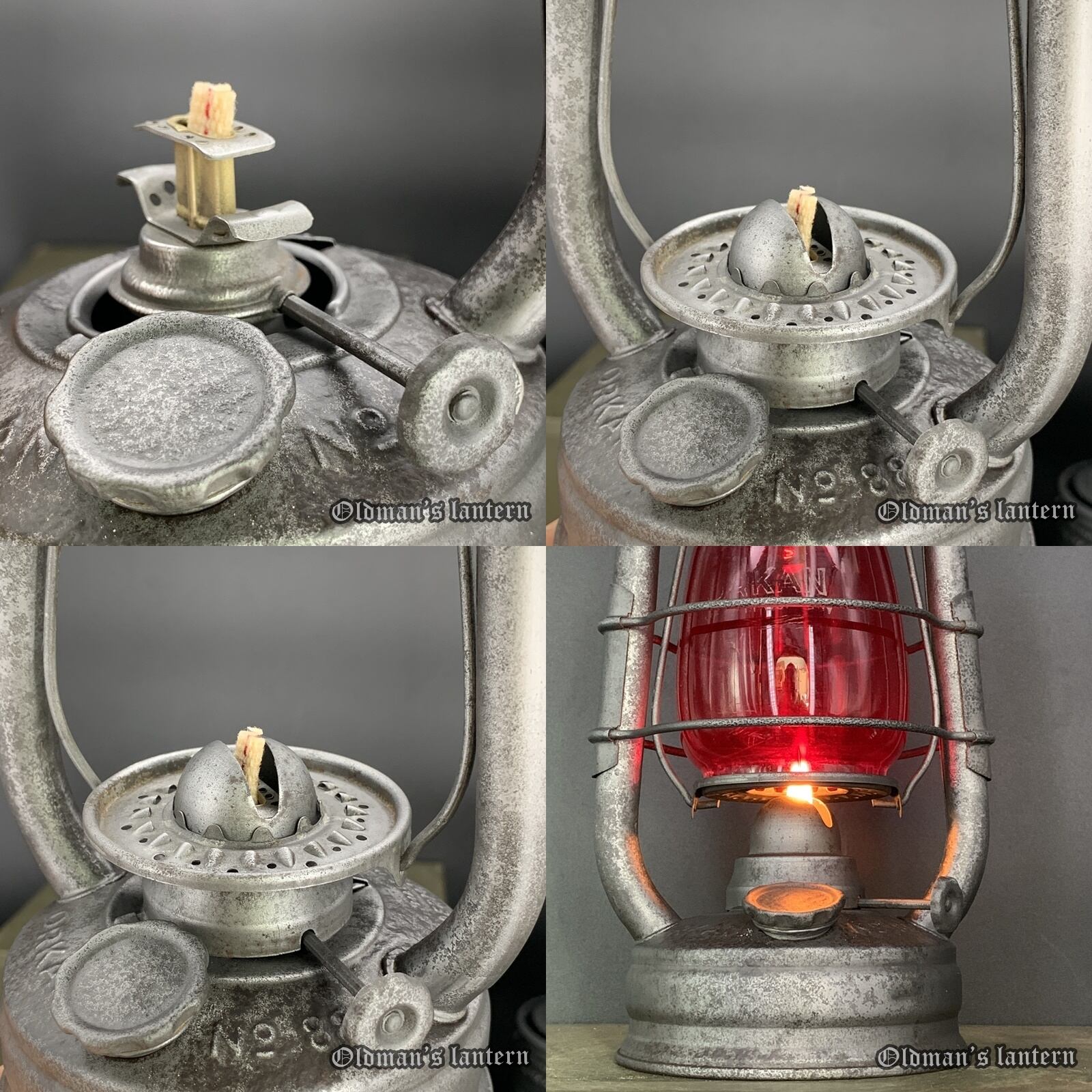ORKAN 888 HASAG BAT (Stübgen) FLEDERMAUS red glass | Oldman's lantern