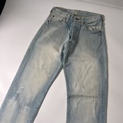 EVISU エヴィス ダメージデニム W31/ライトブルー/ジーンズ/カモメ/ボタンフライ