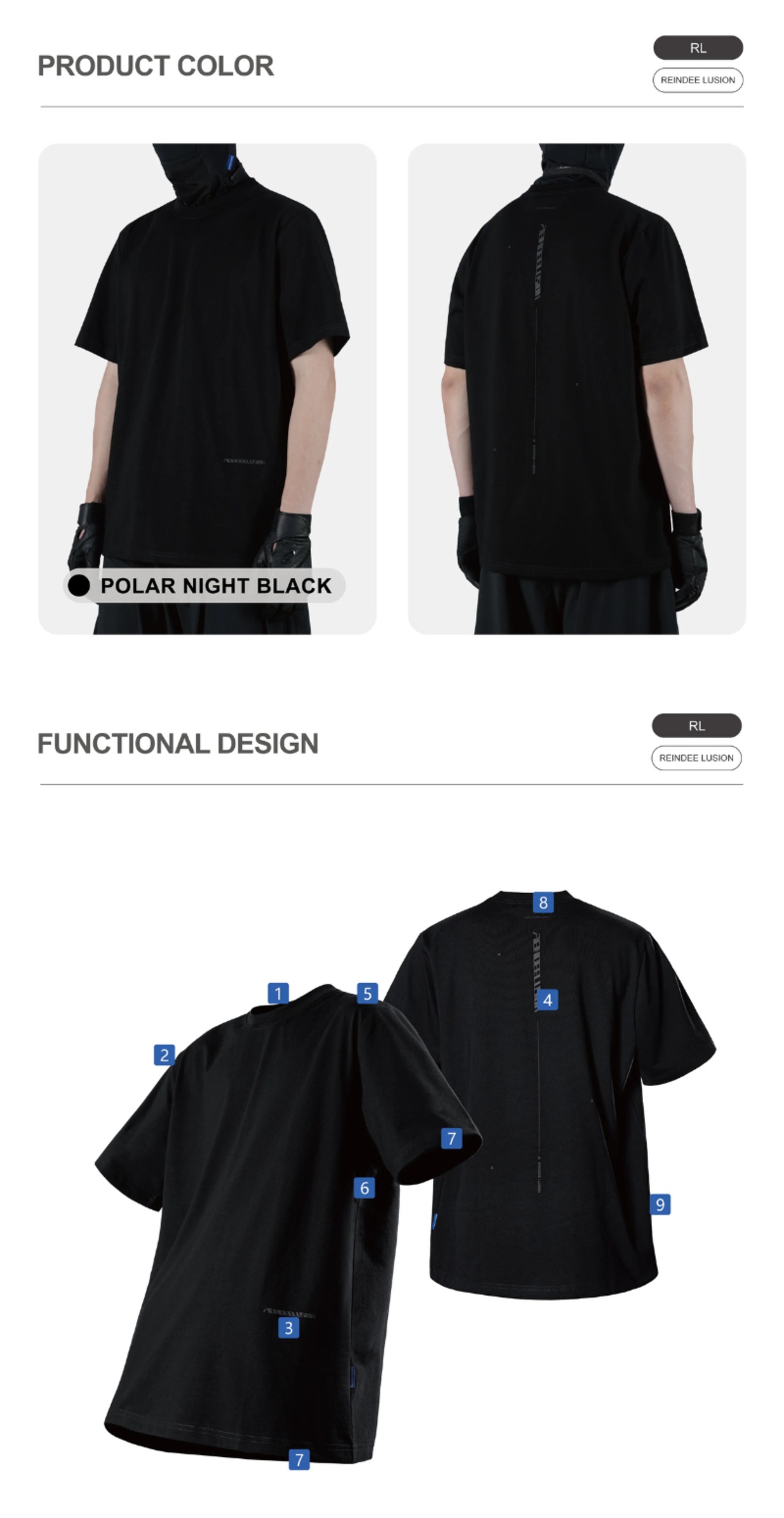 REINDEE LUSION 26SS ミニマルプリント SORONA 速乾コットンショートスリーブ Tシャツ