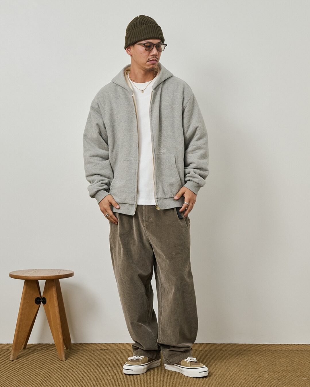 Belted Corduroy Wide Tapered Pants x00847 | XPOSE