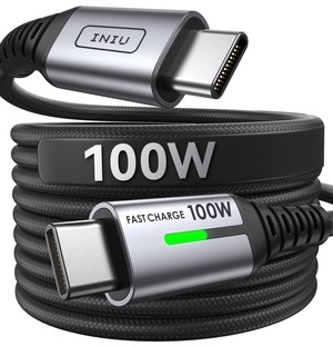 【在庫のみ】INIU USB Type C ケーブル 100W 5A PD QC対応 急速充電 高速データ転送 高耐久ナイロン編み USB C 2m USBケーブル タイプC 充電ケーブル iPhone 17 16 15 MacBook Air Pro iPad Xiaomi Samsung Galaxy OPPO Sony Xperia Google Pixel等USB-C機種対応