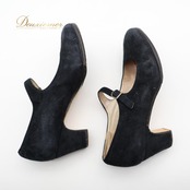 フラメンコ 衣装 シューズ H5サイズ ブラック系 SUELA DE CUERO 靴 くつ ヒール レディース 釘 くぎ 黒 無地 シンプル 練習 レッスン スエード スウェード ストラップ ダンス衣装 イベント ステージ おしゃれ