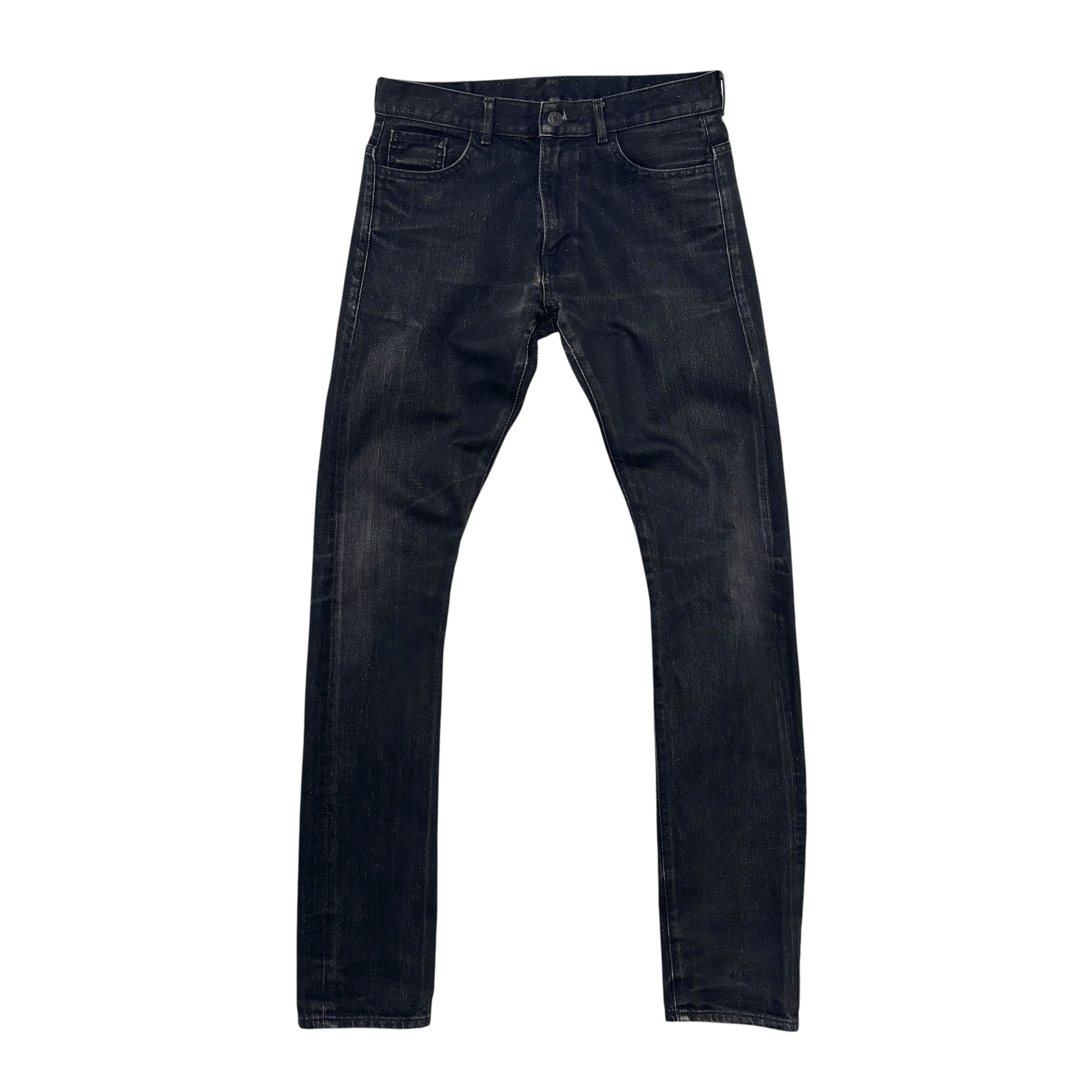 古着 ラッドミュージシャン LAD MUSICIAN ブラックデニムパンツ ジーンズ クリーニング済み メンズ 表記44 Mサイズ相当