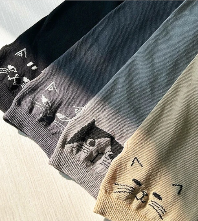 UVアームカバー ねこ 猫 UV対策 紫外線対策 接触冷感 ひんやり ねこ顔