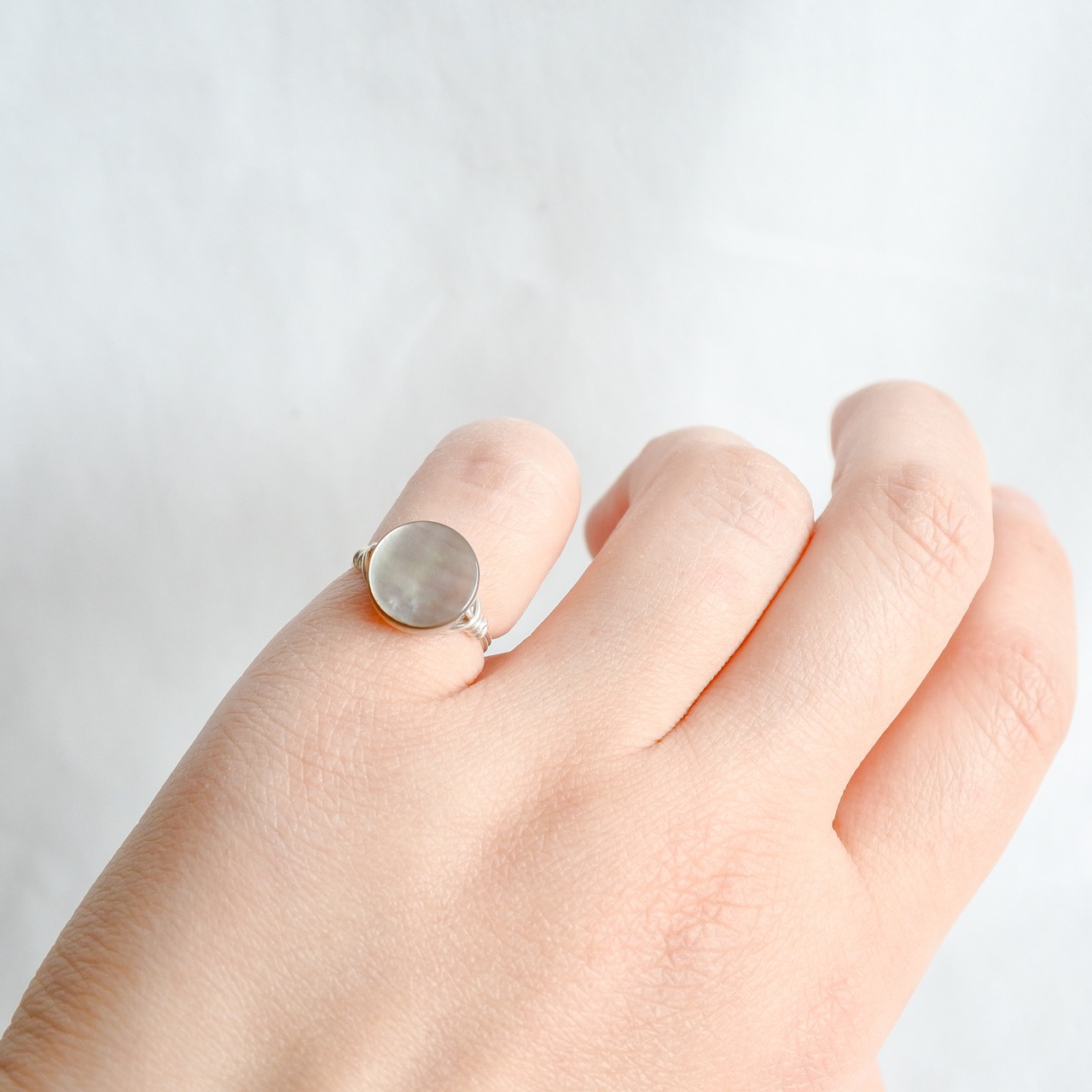 シェル　こばんがた　シルバーの指輪