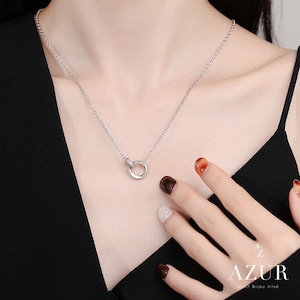 デュアルリングジルコニアネックレス