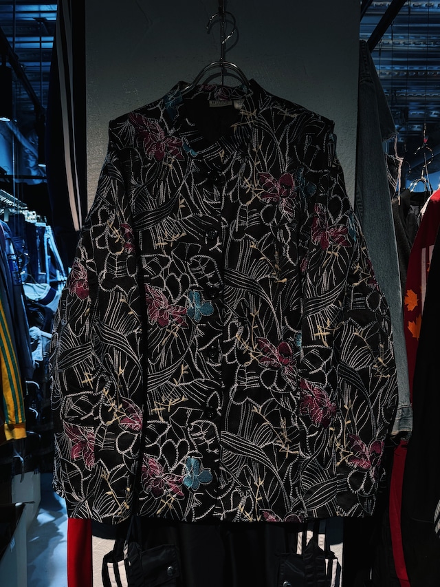 【D4C】Vintage beautiful flower embroidery pattern jacket