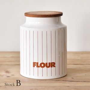 Hornsea "Stripe" Series Canister "FLOUR" 【B】/ ホーンジー ストライプ シリーズ キャニスター "フラワー" / 2204BNS-UK-002B