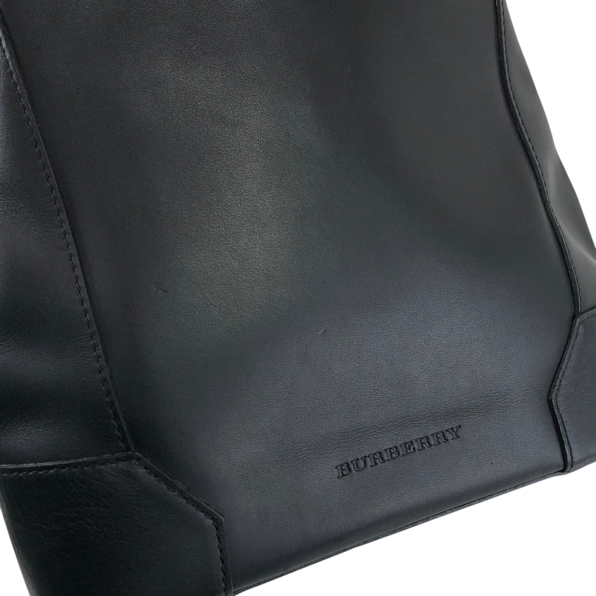 BURBERRY バーバリー ショルダーバッグ ブラック ロゴ レザー vintage