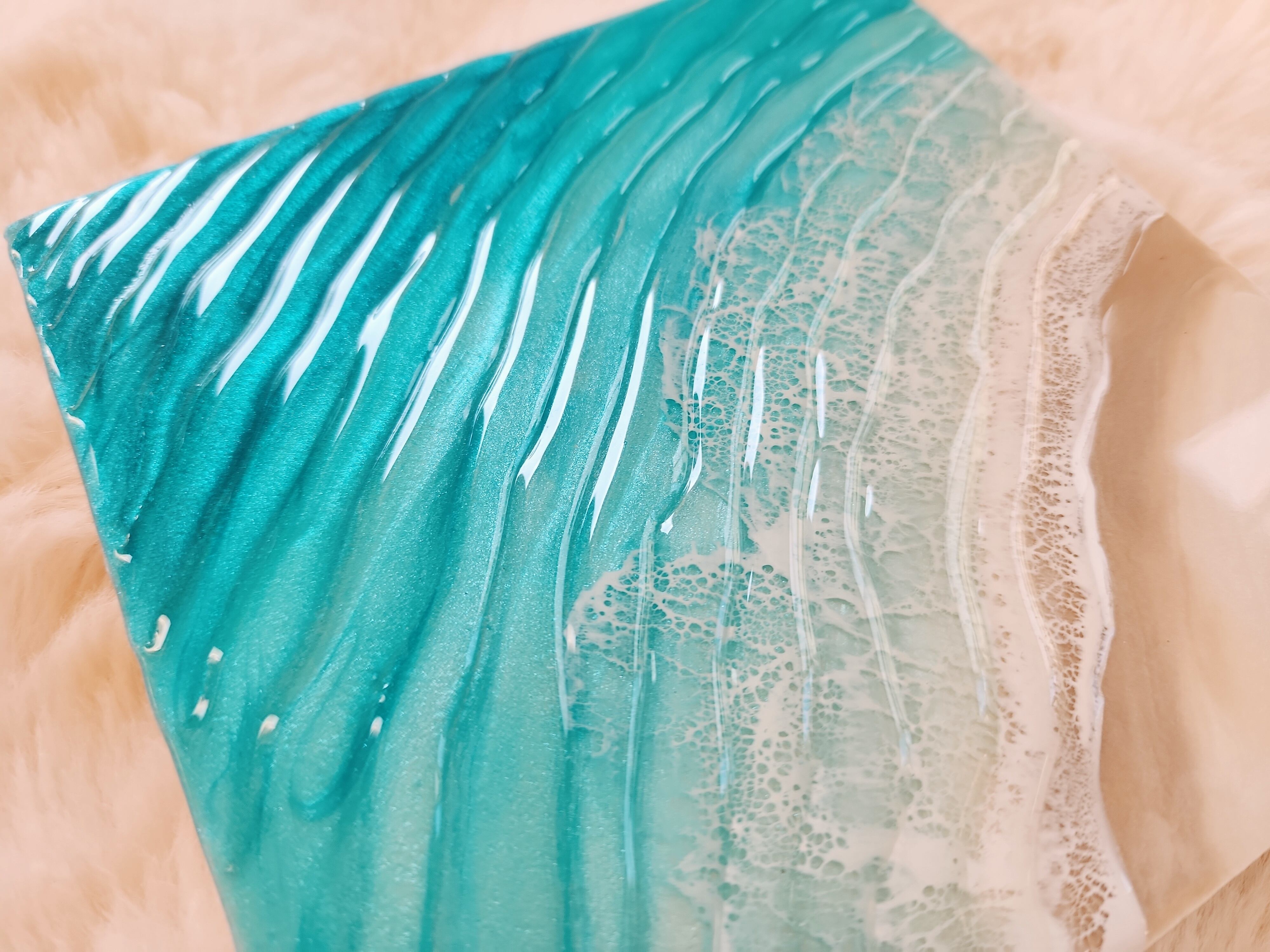 【波紋アート】AQUA ELEMENT／砂紋／15cm丸型／ナチュラルサンド／ 454.オーシャンレジンアート 波紋アート 15㎝パネル | Leaf Edgez