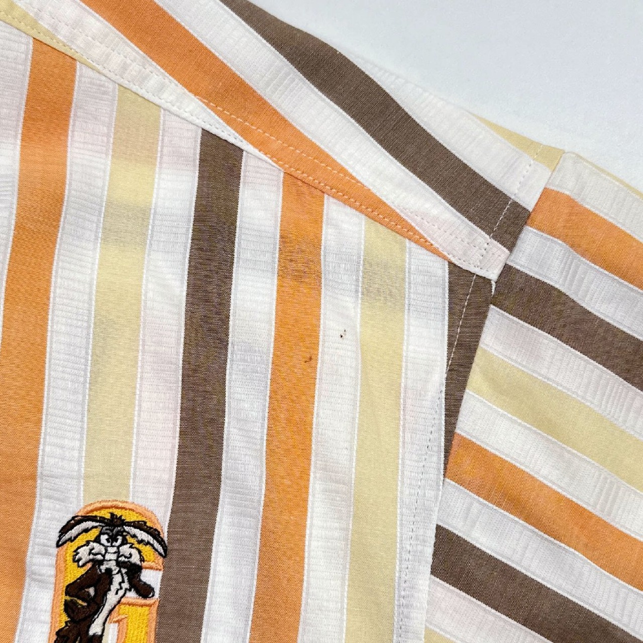 ANGELO GARBASUS アンジェロガルバス キャラ刺繍 ストライプ 半袖シャツ Mサイズ/マルチ/メンズ/日本製