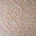 ブロックプリント生地【50cm単位】インド綿 花柄 ベージュ×白×赤 #35270-BG3