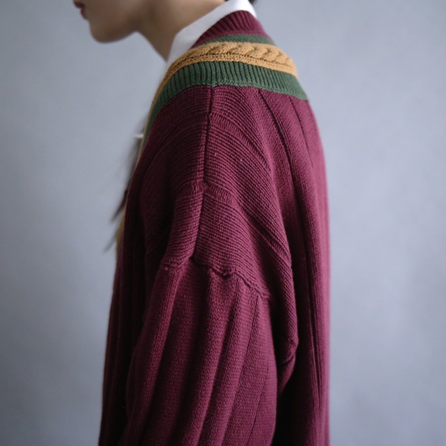 bordeaux cable knit children sweater