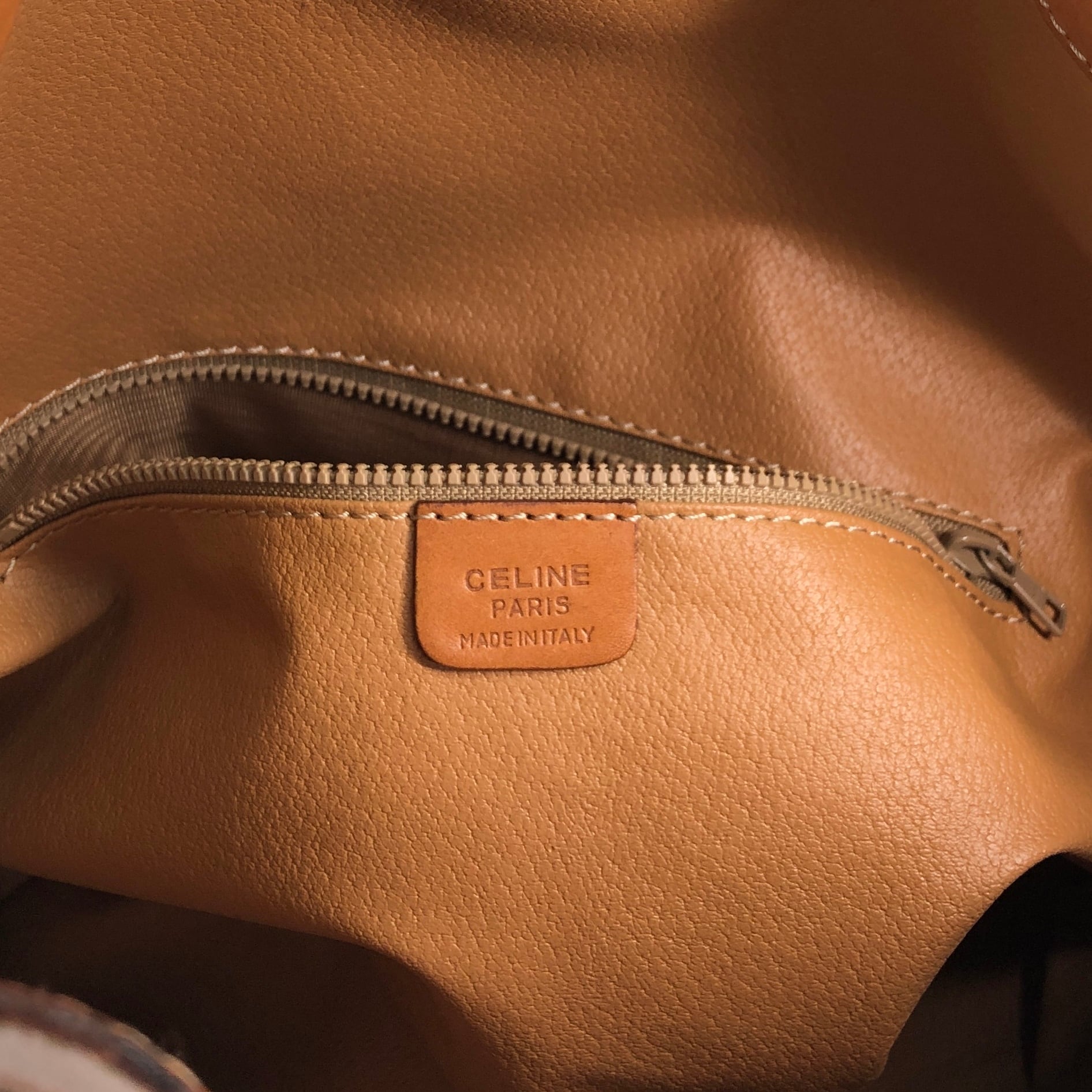 CELINE セリーヌ マカダム ショルダーバッグ ブラウン ブラゾン型押し