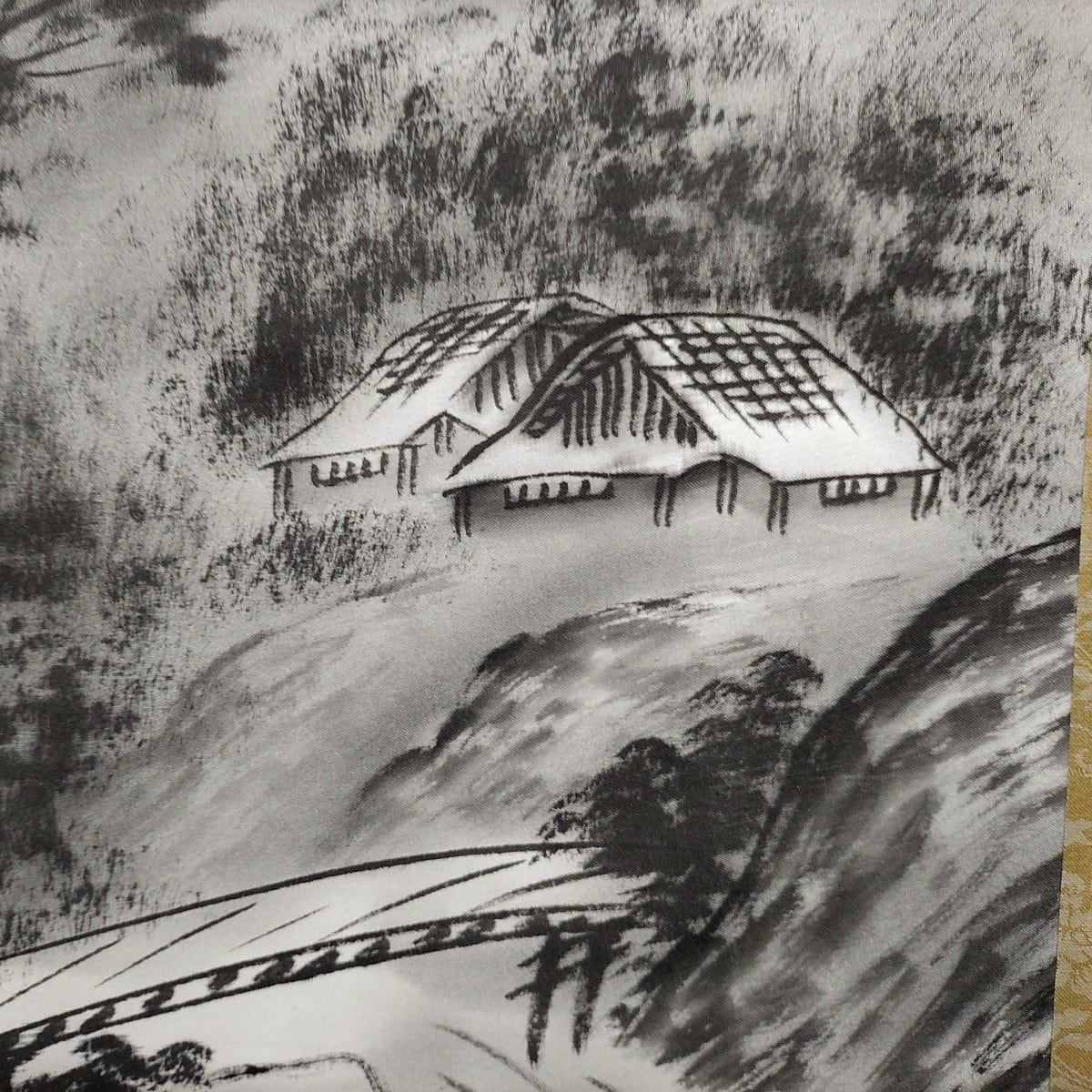 一貫・山水画・水墨画・掛軸・No.230426-04・梱包サイズ80