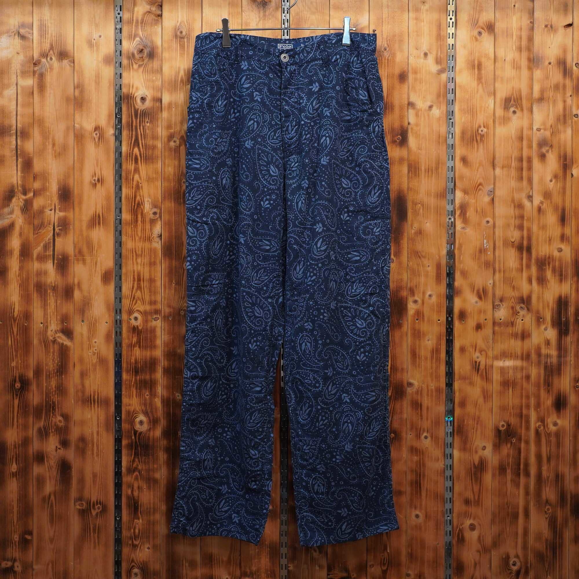 ralphlauren コットン リネン ペイズリー ペインターパンツ W32/ラルフローレン