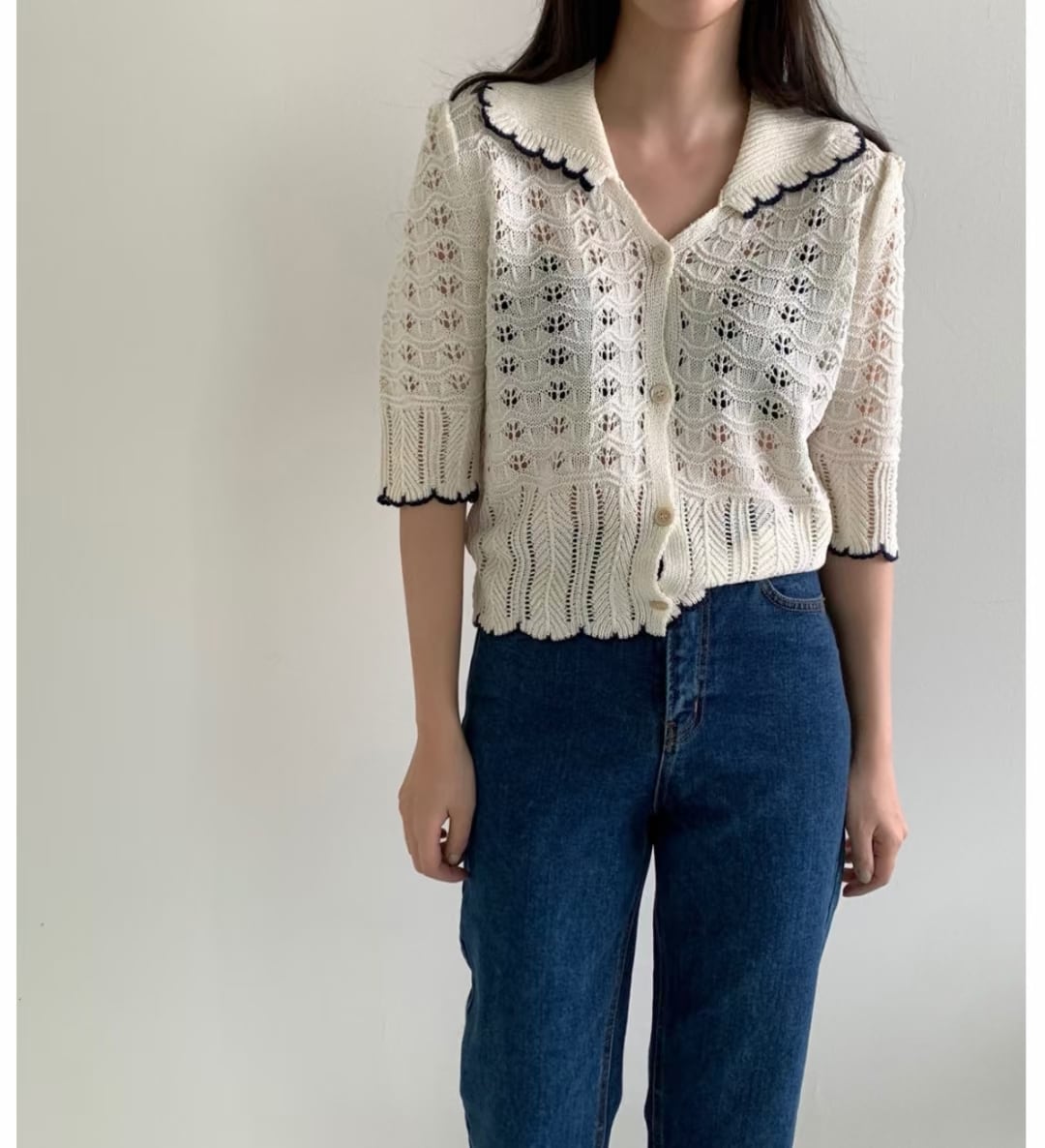 襟付きカーデ　AJ1079-1986