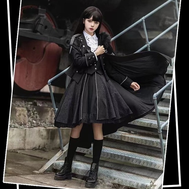 天使と悪魔 オリジナル ステージ衣装 ミリタリー 軍服 5ピース ゴシック 病み可愛い ストリート系 イベント衣装 コンカフェ 10代 代 天使と悪魔 サブカル系ファッション Seasonz