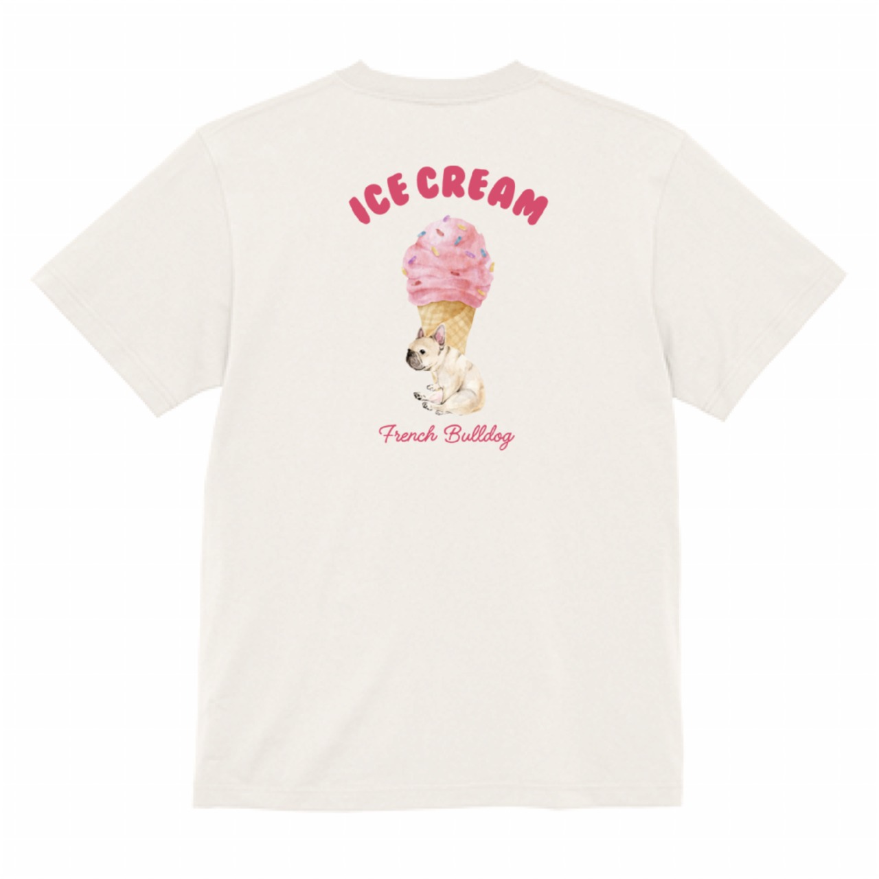 アイスクリームTシャツ_バニラホワイト×ストロベリー