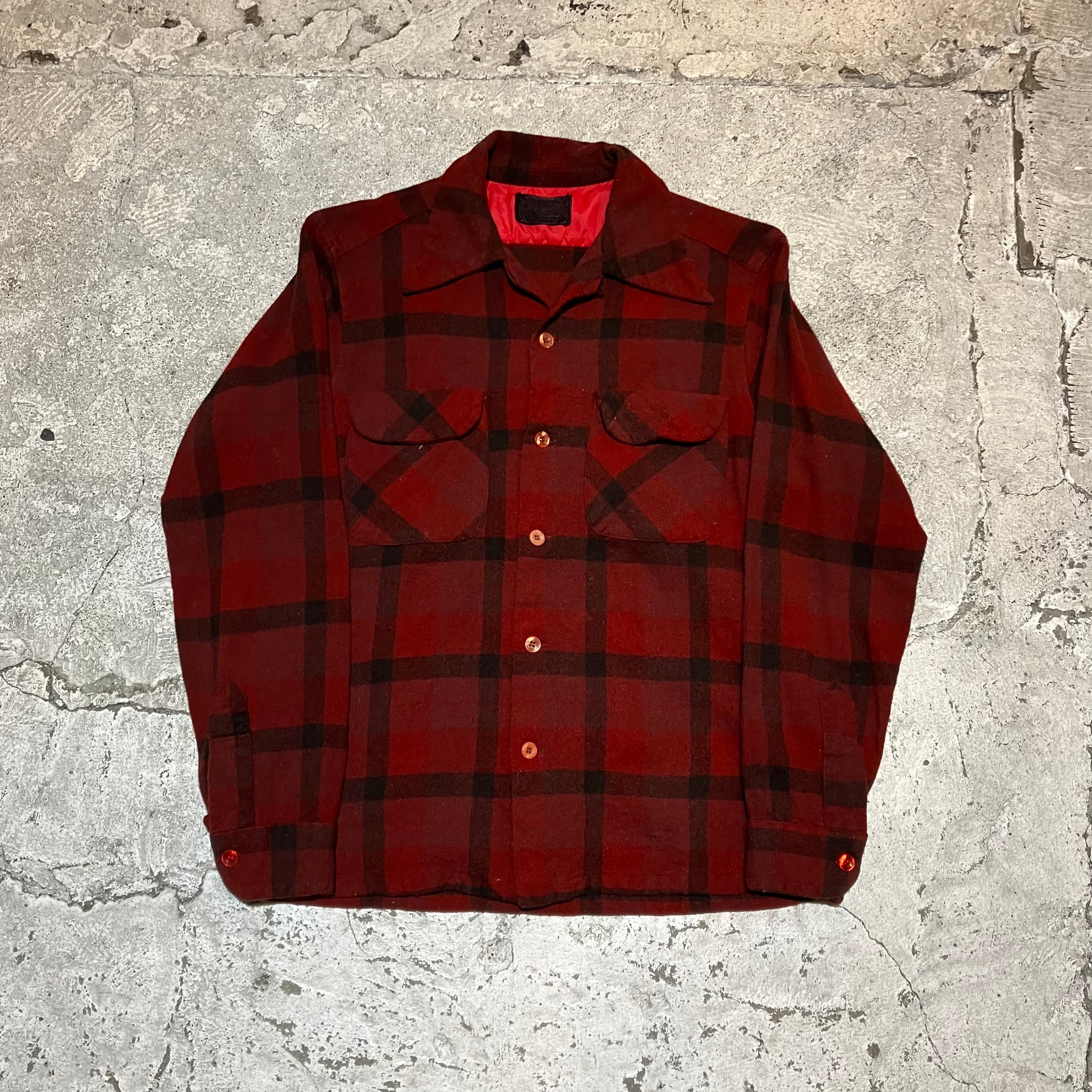 70s PENDLETON / ペンドルトン チェック柄 ウールボックスシャツ 