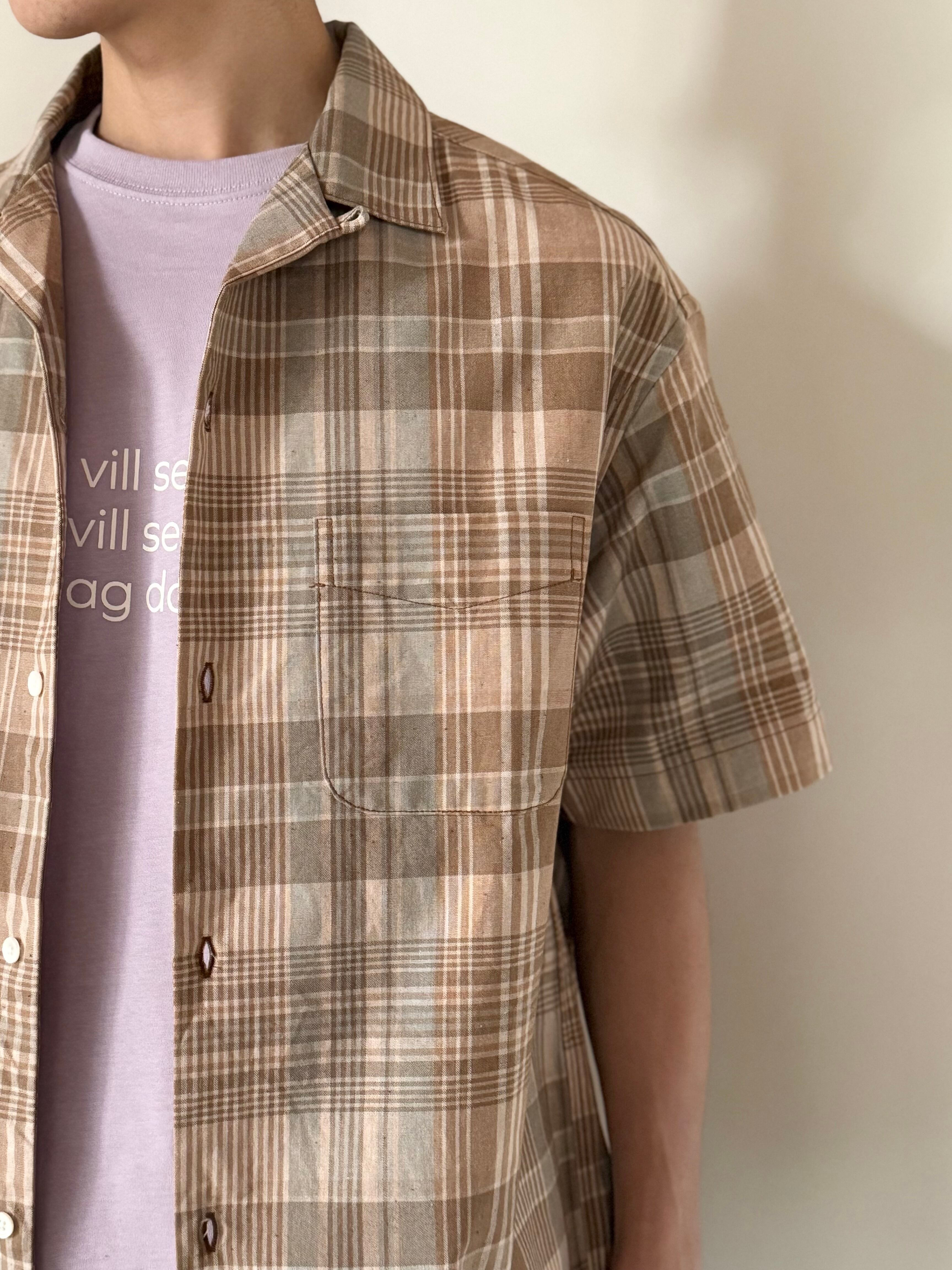 A Vontade マドラスチェックシャツ 2025春夏 半袖オープンカラー