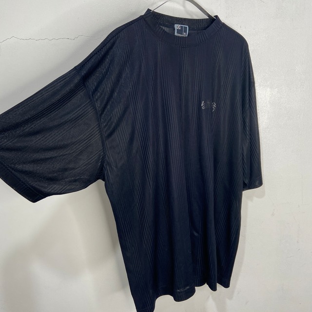 SOUTHPOLE シースルーTシャツ ワンポイント ストライプ柄 黒 XL