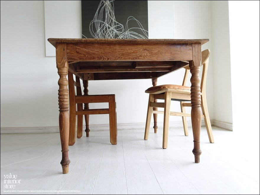 チーク無垢材 ヴィンテージテーブルW ダイニングテーブル デスク 机