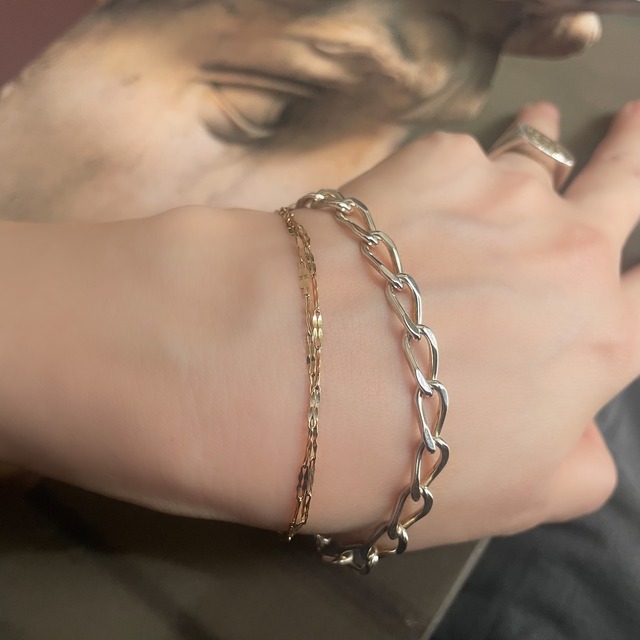 Silver Twisted Clip Chain Bracelet/ SV925 ツイステッドクリップチェーンブレスレット