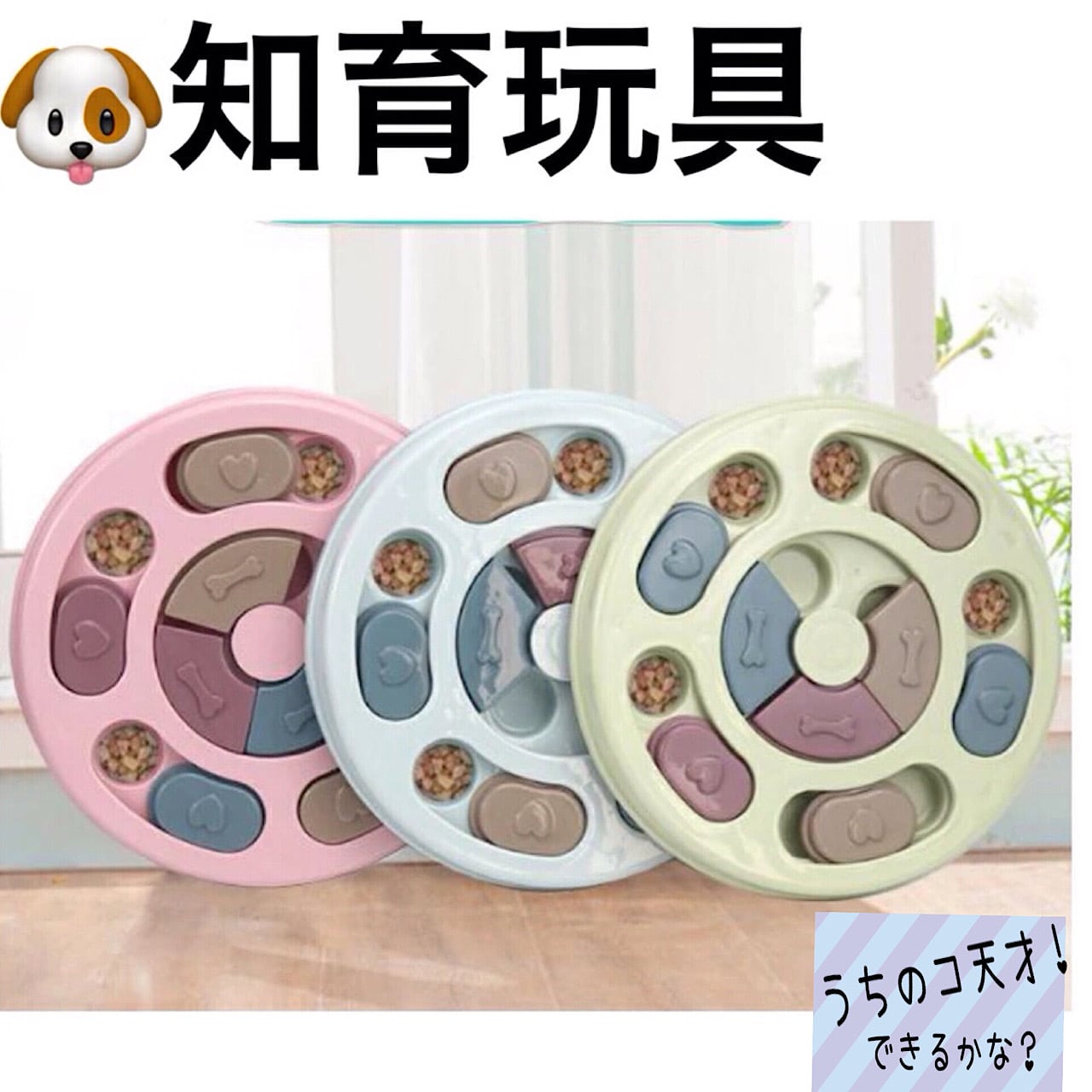 犬用 〈知育おもちゃ〉 餌入れ おやつボール 知育玩具 3色 | ぱっちん