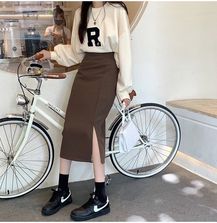 スカート ボトムス ロングスカート タイトスカート 膝下 ミモレ ミモレ