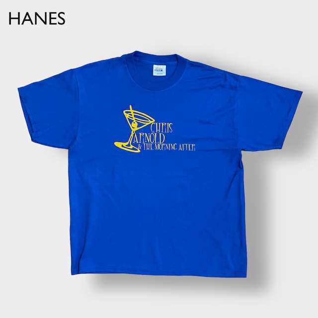 【HANES】ロゴ プリント Tシャツ カクテル 半袖 ブルー ヘインズ HEAVYWEIGHT ヘビーウェイト US古着