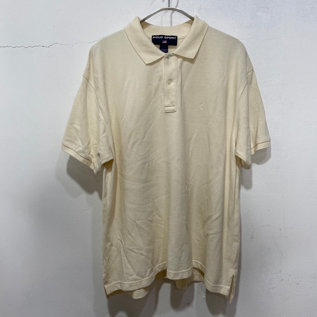 90s POLOSPORT ラルフローレン 半袖ポロシャツ アイボリー M-L