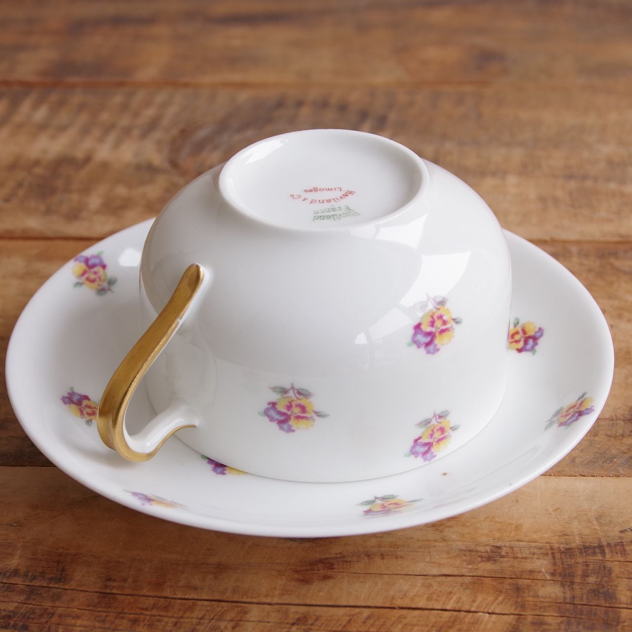 Haviland Limoges リモージュ アビランド パンジー 花柄 ティーカップ