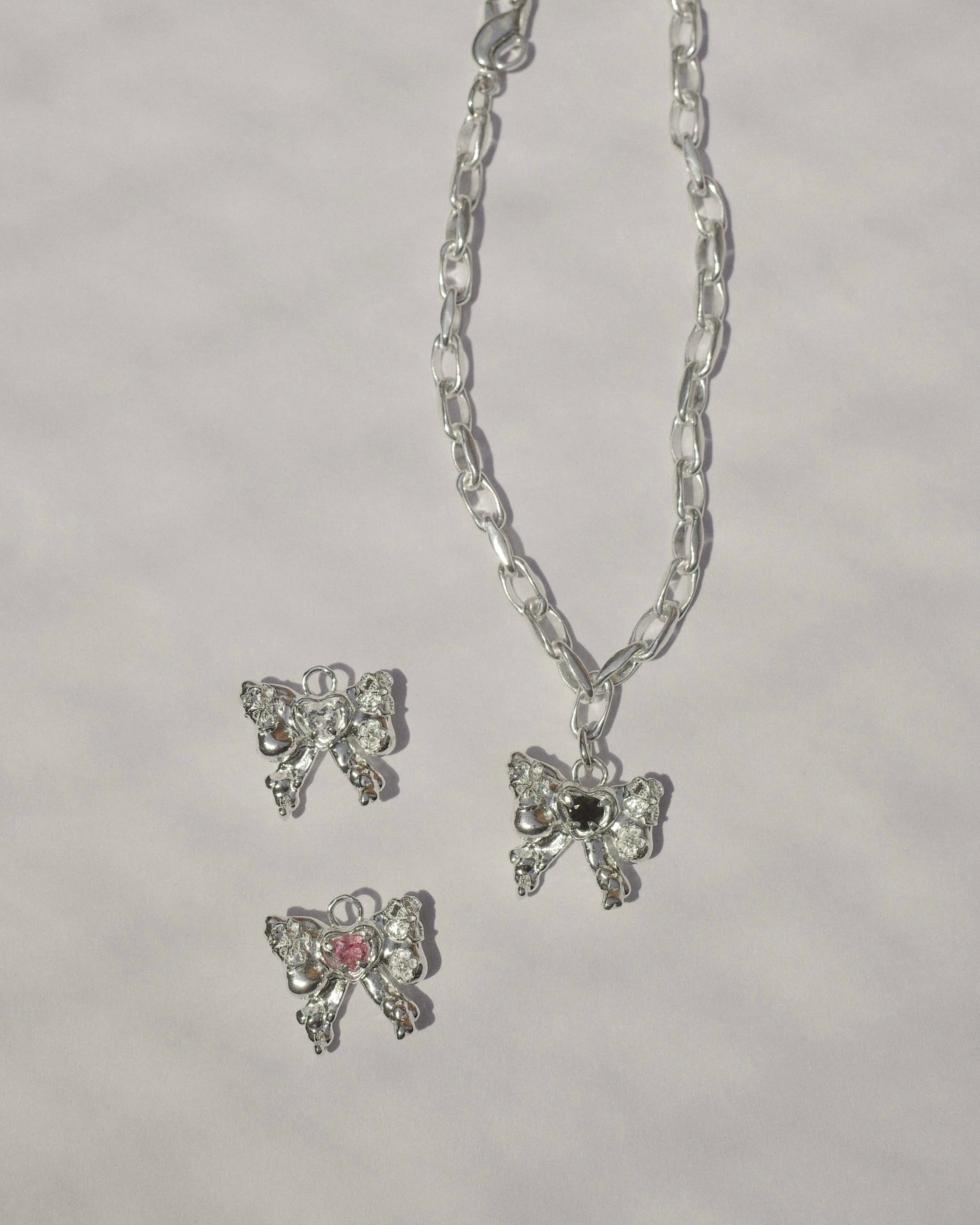 ribbone サクラ bone HEART stone bracelet silver925 #LJ23116B