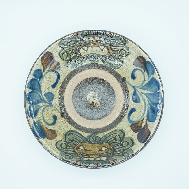 シーサー像 陶器製　在銘 ミニペアシーサーA | 可愛く彩る設置 - 育陶園 やちむんの窯元