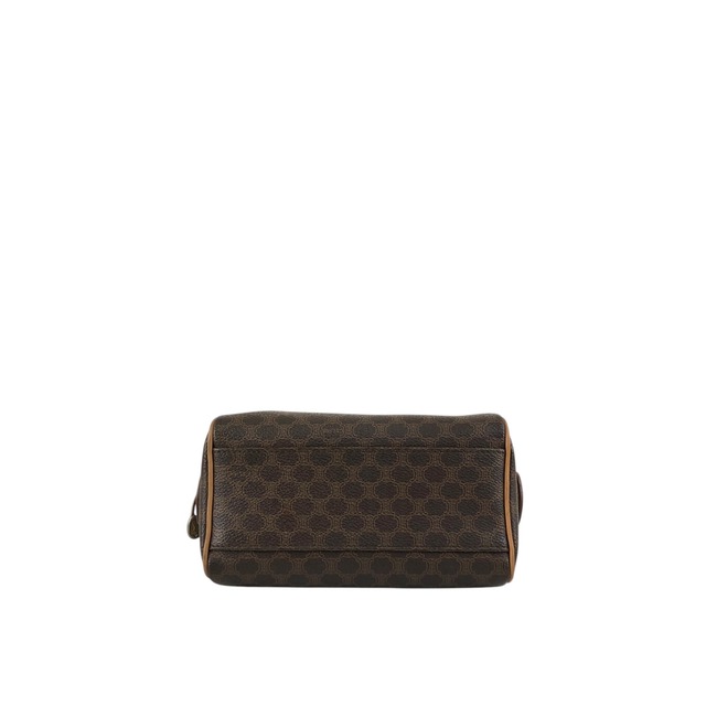 CELINE セリーヌ マカダム ハンドバッグ ブラウン PVC レザー ミニバッグ ミニボストン vintage ヴィンテージ オールド i42xbv