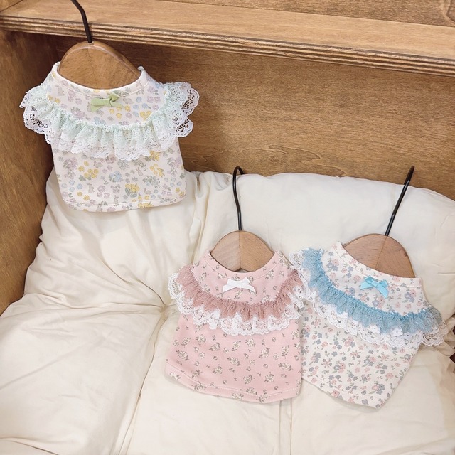 バイカラーレースフラワーカットソー　　3512